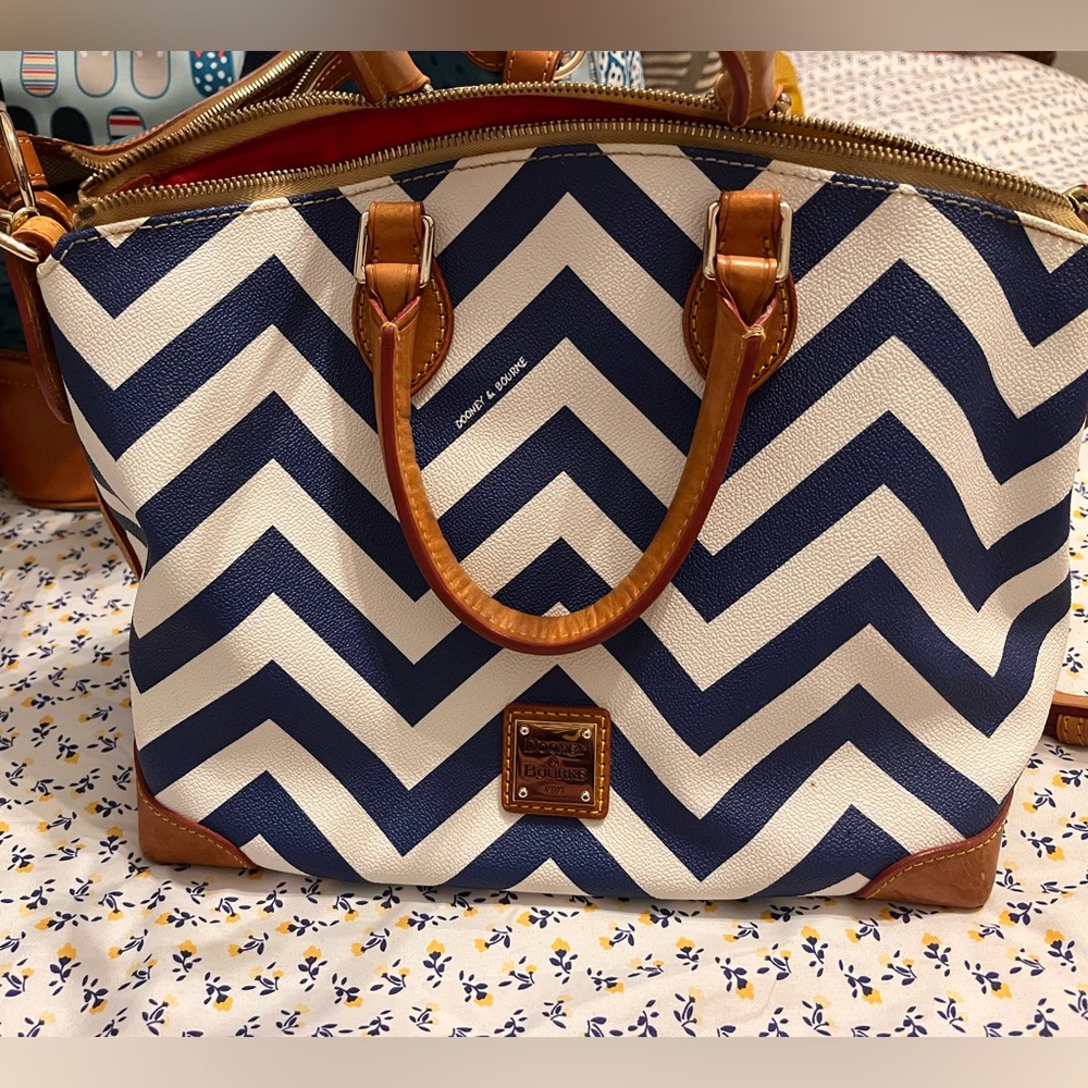Blue and white Dooney and Bourke